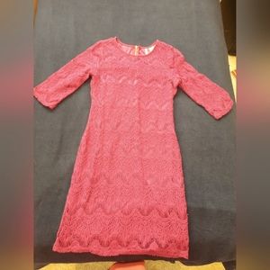 Maroon Straight Lace Dress